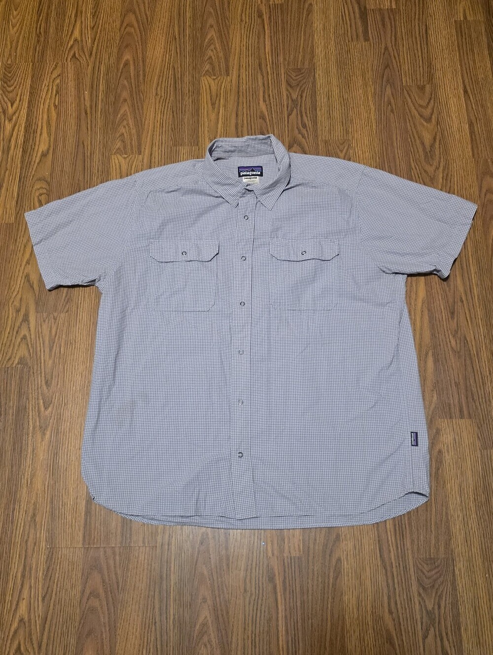 Patagonia El Rey Shirt Men’s XL Plaid Button Up Purple Trail Hiking SP15 STY